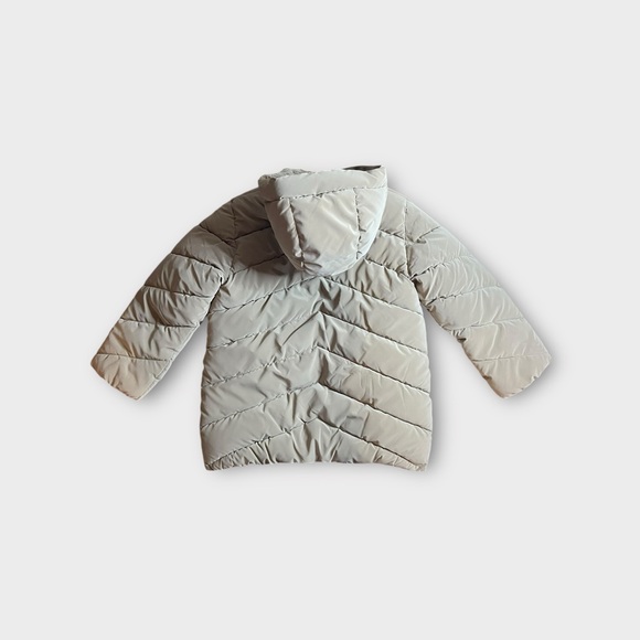 Zara Tan Puffer Coat With Rubberish Detail NWOT - Picture 6 of 8